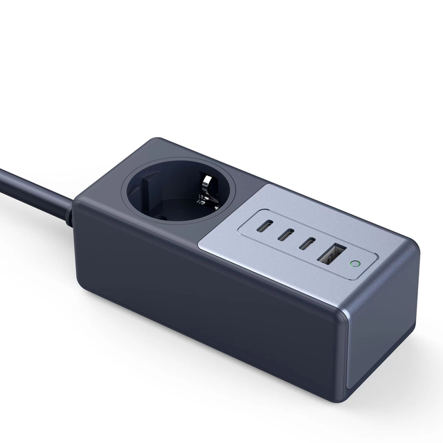 120W 3C1A Portable GaN Charger Power Socket/power Strip with AC Cord with US/Korea/EU/UK Plug