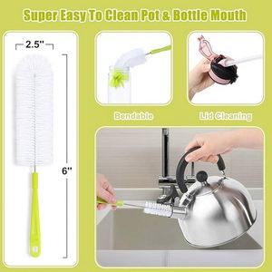 <b>Bottle</b> <b>Brushes</b> Thin Long Handle X 5 Utility Skinny Wire Cleaner Set Big Small Bendable Flexible for Cleaning Narrow Water <b>Bottle</b> - Product Image 5