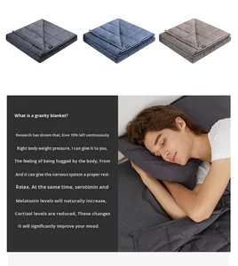 Oeko Tex Luxe Gris <span class=keywords><strong>15</strong></span> Lb Bambou Adulte Sensoriel Sommeil Lourd <span class=keywords><strong>Couverture</strong></span> Pondérée Matelassée pour Pique-Nique Maison Voyage Avion Thérapie - Product Image 5