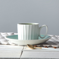 Vaisselle en céramique chinoise, vente en gros, hôtel, Restaurant, ménage, café, blanc vert, vaisselle en céramique, ligne Unique, tasse à café en céramique