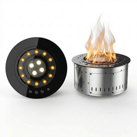 Cheminée à vapeur d'eau SEFIRE ODVF350 en forme de flamme, fonctionnement silencieux <30dB, cheminée à vapeur ronde d'extérieur pour la décoration de villa