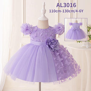 Elegante Abito in Raso con Collo Tondo per <span class=keywords><strong>Neonata</strong></span>, Nuovo Design con Motivi Leopardati e Floreali, Vestito Formale da Principessa per Feste - Product Image 3