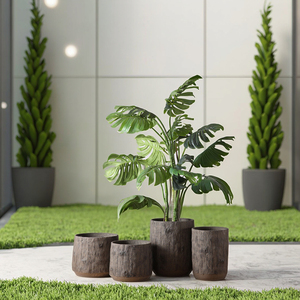 Superficie de patrón de madera realista para interiores y exteriores, macetas de <span class=keywords><strong>cemento</strong></span> grandes, moldes de decoración para jardín y hogar para jardineras de hormigón - Product Image 5