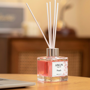 Aikun Low MOQ 30pcs 100ml Pink Floral Glass Sticker Box Custom Scent Long Lasting <b>Reed</b> <b>Diffuser</b> Gift Set for Holiday Buyer - Product Image 3