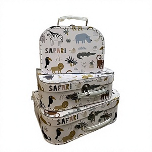 Juego de Maletas de Cartón con Temática de Safari, con Asa, Cajas Rígidas, Impresión a Cuatro Colores, Embalaje para Regalos y Manualidades - Product Image 1
