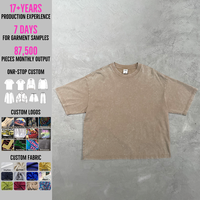 T-shirts pour hommes Yingling à col rond, personnalisés, effet délavé, imprimés, 300 GSM, 100 % coton, coupe ample, style boxy, poids lourd