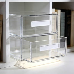 منظم تخزين مستطيل الشكل متعدد الوظائف للمنزل والمكتب، قابل للتكديس ومحمول، مصنوع من البلاستيك مع بطاقات مغناطيسية على الطراز الأمريكي - Product Image 2