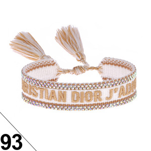 Pulsera de regalo unisex tejida a mano con borlas, cristales de diamantes de imitación y letras bordadas, con número y nombre cristiano, ideal para fans. - Product Image 1