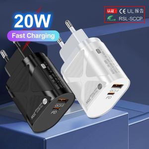Chargeur rapide magnétique USB-C et USB 20W QC3.0 avec protection contre les courts-circuits pour téléphones portables, ordinateurs portables, écouteurs (prises US/EU/UK) - Product Image 1