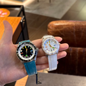 Colorful Diver Style Men Watch – Rainbow Markers, Rotating Bezel, Rubber Strap, <b>Automatic</b> Sports Timepiece - Product Image 1