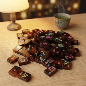 Juego de Mahjong Acrílico Personalizado de Lujo, Serie Happy con Tortuga, Caballito de Mar y Pájaro, Moderno, Portátil, Resistente al Agua y Ecológico - Product Image 1