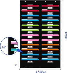 24 Pockets Non-woven Fabric Wall <b>File</b> Organizer Custom Foldable Heavy Duty PVC Hanging Storage Bag American Style for Home - Product Image 2