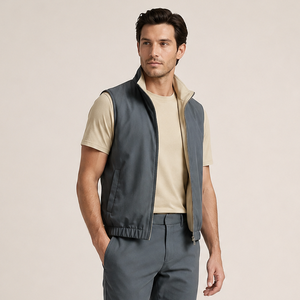 Disponibile Spedizione Rapida Gilet Reversibile da <span class=keywords><strong>Uomo</strong></span> per Esterni Antivento Leggero in Tessuto Nylon <span class=keywords><strong>con</strong></span> Tasche Multiple Traspirante <span class=keywords><strong>con</strong></span> Orlo Elastico - Product Image 4