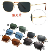Lunettes de soleil polarisées carrées en métal, style européen et américain, uniques et tendance, pour la conduite