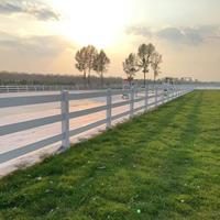 Clôture pour chevaux de haute qualité à 3 rails en vinyle/plastique/PVC, traitée thermiquement, blanche, 6 pieds, écologique, durable, sécurité du bétail, modélisation 3D