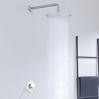 Douche de plafond multifonctionnelle en acier inoxydable brossé à poignée unique et grande tête, vente directe usine