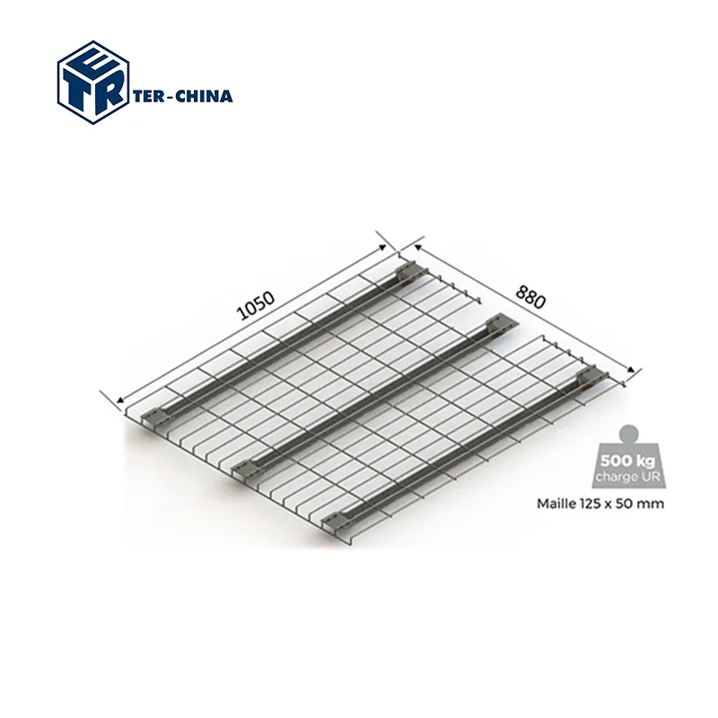 500Kg sanayi depo depolama tel örgü zemin kaplaması raflar çelik çinko Panel U takviye ile raf paleti raf için