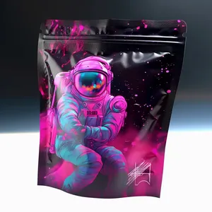 Ba lô tùy chỉnh 3.5g 14g 28g lá nhôm đứng lên Túi Ziplock đứng lên túi mùi bằng chứng thức ăn vật nuôi bao bì túi Mylar - Product Image 6