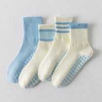 Chaussettes de sport antidérapantes sans couture avec logo personnalisé, chaussettes de yoga en coton pour femmes, Pilates, Barre, Fitness, OEM