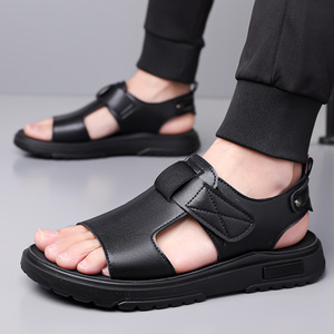 Sandalias de Hombre con Suela Gruesa, Punta Abierta, Tiras Cruzadas, Suela de Goma, Casuales, de Verano, Hechas en Vietnam - Product Image 2