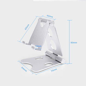 Supporto da Tavolo Pieghevole Regolabile in Altezza per Tablet e Cellulare, Mini Supporto Doppio per Telefono con Logo Personalizzato - Product Image 3
