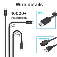 Adaptateur secteur pour ordinateur portable Dell 65W, cordon d'alimentation Type-C, chargeur 20V 3.25A pour adaptateur secteur Dell