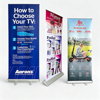 Support de bannière enroulable portable en aluminium 120x200cm, simple/double face, imprimé sur mesure, rétractable pour conférences, roadshows, photos