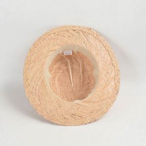 Leather Buckle Flat Top Raffia Custom <b>Straw</b> Boater <b>Hat</b> Women <b>Summer</b> Wide Brim Sunshade Sunblock Beach Holiday <b>Straw</b> Boater <b>Hat</b> - Product Image 6