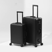 Valise trolley unisexe 20 pouces grande capacité avec serrure TSA, coque rigide en aluminium et magnésium, légère, élégante et simple