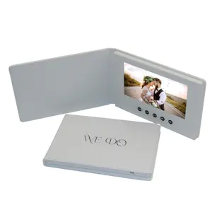 Fábrica vendas diretas couro publicidade jogador cartão LCD brochura negócio brochura casamento vídeo livro