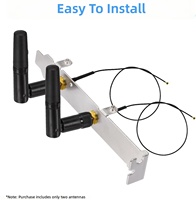Antenne WiFi double bande Eightwood 2,4 GHz/5 GHz RP- (lot de 2) pour carte mère de PC de bureau, routeur sans fil PCIe