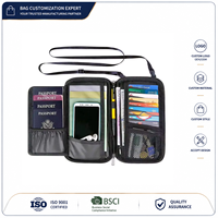 Porte-documents de voiture A4 en polyester noir, organiseur de permis de conduire et de carte grise avec plusieurs poches transparentes pour cartes