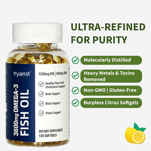 Soutien OEM/ODM pour la fonction cérébrale et la mémoire, la santé de la vue, huile de poisson oméga-3 de haute qualité en gélules pour adultes, sans gluten - Product Image 2