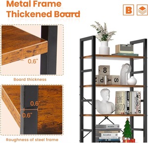 Librería moderna <span class=keywords><strong>de</strong></span> 5 capas al por mayor <span class=keywords><strong>de</strong></span> alta fábrica, librería <span class=keywords><strong>de</strong></span> hierro y <span class=keywords><strong>Metal</strong></span> <span class=keywords><strong>para</strong></span> el hogar, <span class=keywords><strong>oficina</strong></span>, cocina, sala <span class=keywords><strong>de</strong></span> estar - Product Image 3