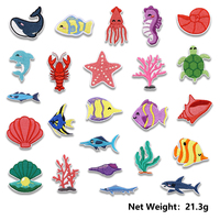 Écussons brodés sur le thème de la vie marine (Dauphins, Coquillages) - Badges légers thermocollants en feutre non tissé pour vêtements, sacs et décoration intérieure