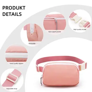 The Latest Simple YKK Zipper Premium Waterproof Polyester Custom Waist Bag Fitness Travel Fanny Pack Crossbody Bag For Women