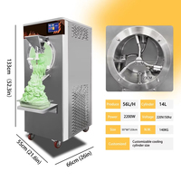 Mvckyi 56L/H 5-programma's Gelatomachine Horizontale Batchvriezer Italiaanse IJsmachine Hard IJsmachine Commercieel