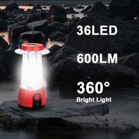 Lampe de camping solaire LED rechargeable en gros d'usine avec banque d'alimentation solaire et lanterne USB pour extérieur en plastique