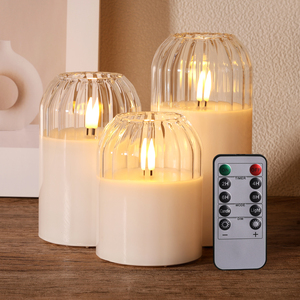 Mermei của Flameless handmade LED trụ cột nến điều khiển từ xa pin hoạt động nhấp nháy ánh sáng cho nhà giáng sinh nhật trang trí nội thất - Product Image 1