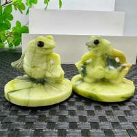 Vente en gros de sculptures d'animaux en jade Xiuyan naturel, grenouilles dansantes en cristal pour la décoration de la maison