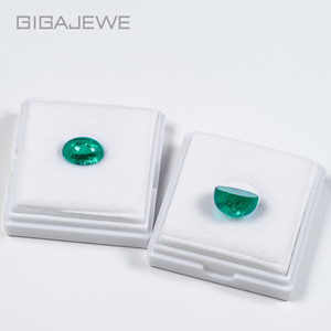 <span class=keywords><strong>Smeraldo</strong></span> Colombiano Idrotermale Sintetico GIGAJEWE, Pietra Sciolta Ovale Cabochon a Fondo Piatto, Verde, per Creazione Gioielli - Product Image 2