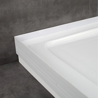 Plateau de douche rectangulaire léger et moderne en acrylique 32x48, avec drain dissimulé réversible, pour mur et sol de salle de bain – Vente directe usine