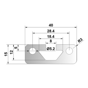 Perfil de aluminio 1540 Perfil de aluminio plano Ranura única por regla Material Riel de guía Riel deslizante Perfil de aluminio industrial - Product Image 6