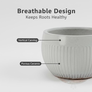 Grande Vaso in Ceramica Smaltata, Design Moderno Classico, Durevole ed Ecologico, <span class=keywords><strong>per</strong></span> Uso Interno/Esterno - Product Image 4