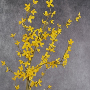 Fleur artificielle en soie à longue tige, jaune, type Forsythia de printemps, ou jasmin d'hiver, pour la décoration de mariages et de fêtes - Product Image 6