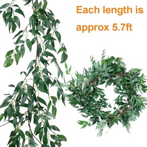 WholeSale Eucalyptus Leaves <strong>Greenery</strong> Vine Artificial <strong>Willow</strong> Leaves Hanging Garland for Home Garden Decoration - Product Image 4