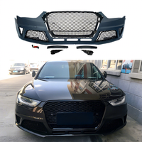 Pièces automobiles - Kit carrosserie de pare-chocs avant style RS4 pour Audi A4 S4 B8.5 2013 2014 2015 2016 - Facelift A4 S4 - Grille en nid d'abeille