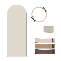 Kit de Yoga Débutant 4-en-1 : Tapis, Anneau de Pilates, Bande de Résistance, Bloc – Ensemble d'Entraînement à Domicile pour Débutants, Beige Crème, Logo Personnalisé, Vente en Gros, OEM