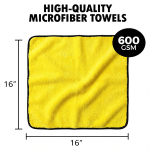 Asciugamani in <span class=keywords><strong>Microfibra</strong></span> per Detailing Auto 600GSM, Spugna Spessa Super Morbida a Doppio Lato per Pulizia, Lavaggio e Lucidatura, Panno Senza Pelucchi - Product Image 2