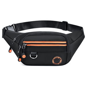 Men's Fanny Pack Black Large Capacity Outdoor Waist Bag Unisex Crossbody Bag Solid Color Durable Travel Accessory - Product Image 5